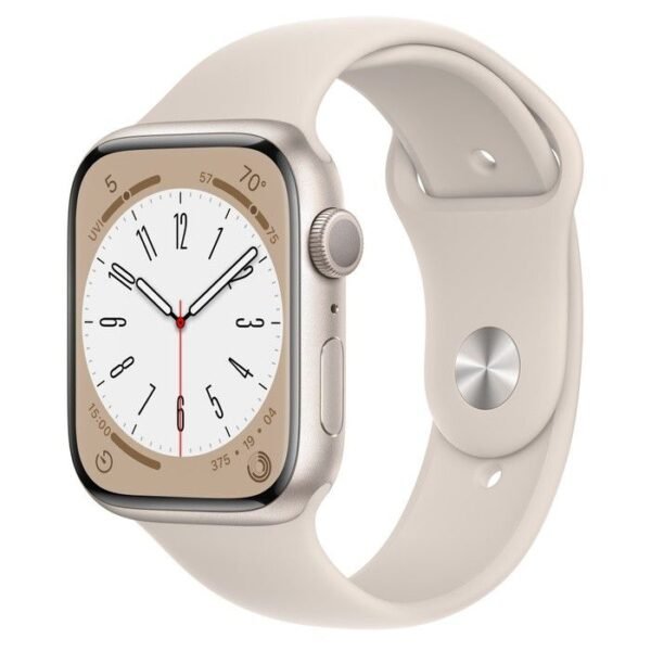 Apple Watch Series 8 Cellular, 41mm Starlight Aluminium Case with Starlight Sport Band- умен часовник от Apple