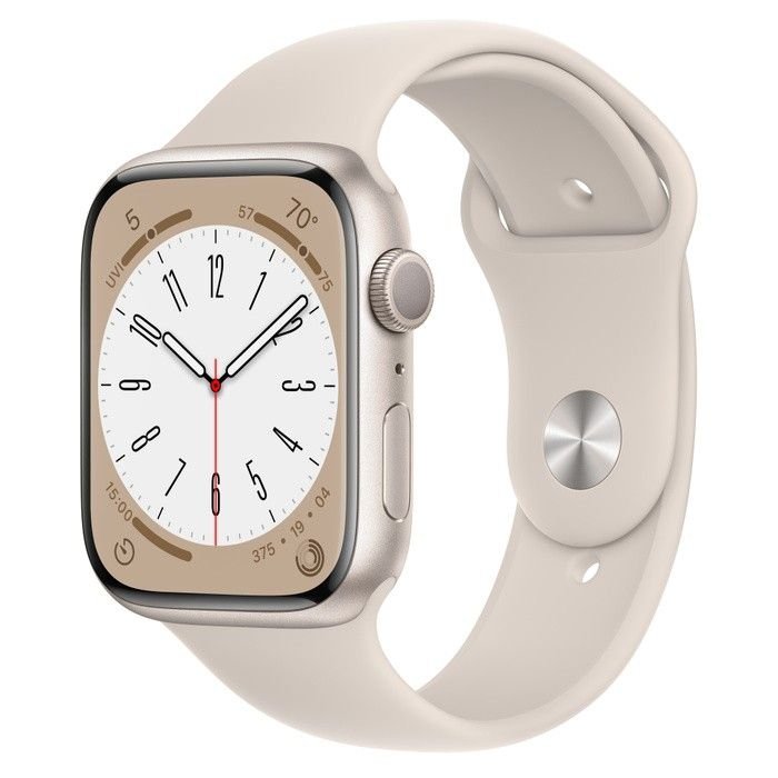 Apple Watch Series 8 Cellular, 41mm Starlight Aluminium Case with Starlight Sport Band- умен часовник от Apple