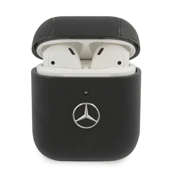 Кожен кейс (естествена кожа) за Apple Airpods и Apple Airpods 2 - Mercedes-Benz Signature Leather Case (черен)