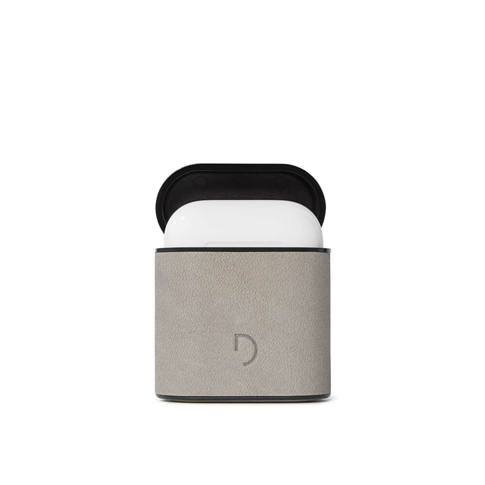 Кожен кейс (естествена кожа) за Apple Airpods и Apple Airpods 2 - Decoded Airpods AirCase Leather Case (сив)