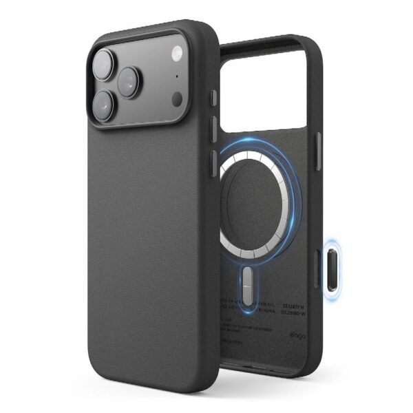 Кожен кейс с MagSafe за iPhone 17 Pro Max - Elago Magnetic Leather Case (черен)