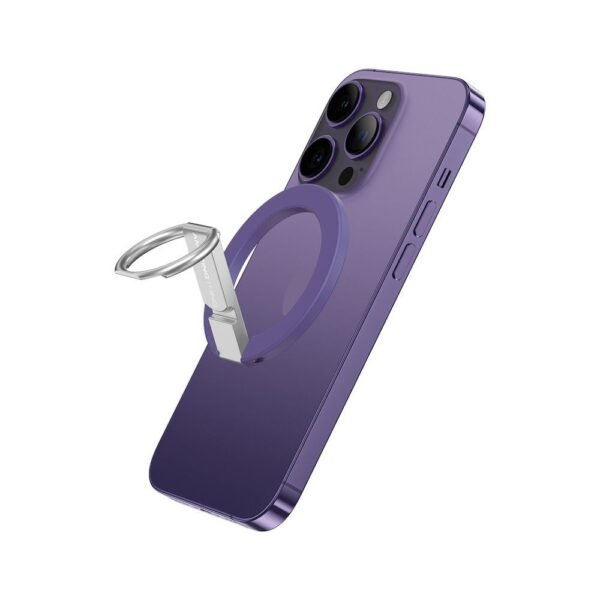 Магнитен пръстен против изпускане, с поставка, съвместим с MagSafe за iPhone и други смартфони - AmazingThing Titan Mag Magnetic Ring Stand (лилав)