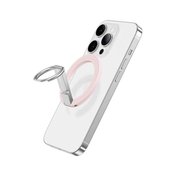 Магнитен пръстен против изпускане, с поставка, съвместим с MagSafe за iPhone и други смартфони - AmazingThing Titan Mag Magnetic Ring Stand (розов)