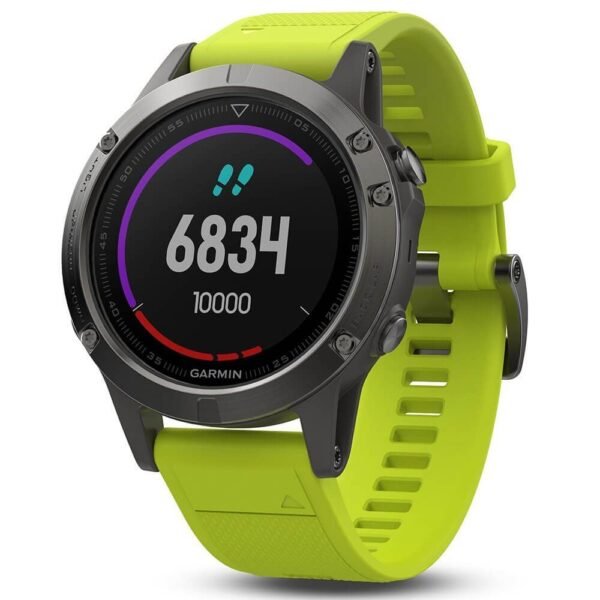 Мултиспорт GPS спортен часовник - Garmin Fenix 5 (сив с жълта каишка)