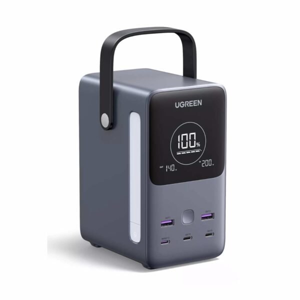 Преносима външна батерия с 3xUSB-C и 2xUSB-A изходи и технология за бързо зареждане - Ugreen Nexode Power Bank 48000 mAh 300W (черен)