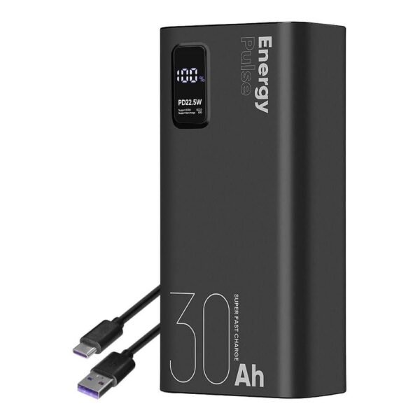 Преносима външна батерия с USB-C порт, и 4xUSB-A изхода - OBALME EnergyPulse Fast Charging Power Bank 30000 mAh 22.5W (черен)