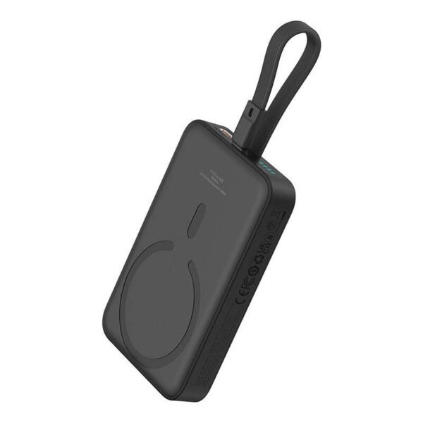 Преносима външна батерия с USB-C порт и безжично зареждане с MagSafe (черен) - Baseus Magnetic Mini Wireless Charging Power Bank 10000 mAh 20W (P10022109113)