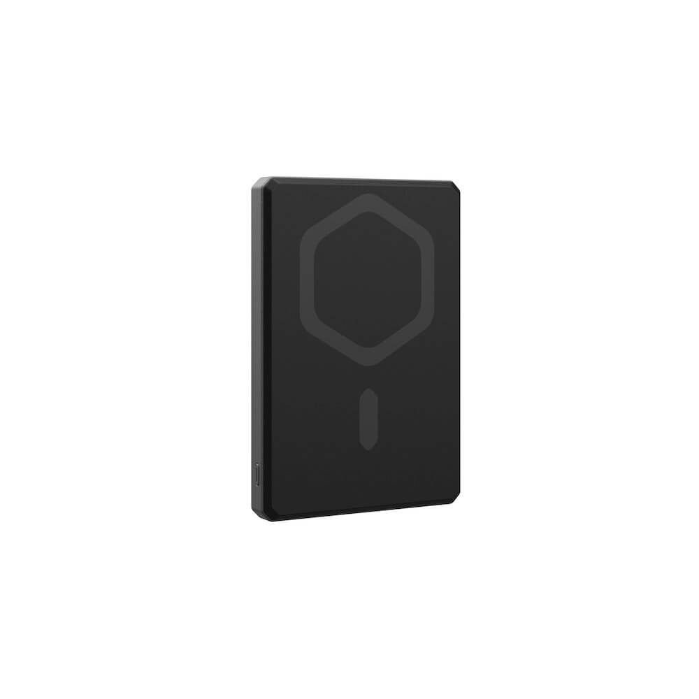 Преносима външна батерия с USB-C порт и безжично зареждане с MagSafe - Urban Armor Gear Ultra Slim Magnetic Wireless Power Bank 5000 mAh (черен)