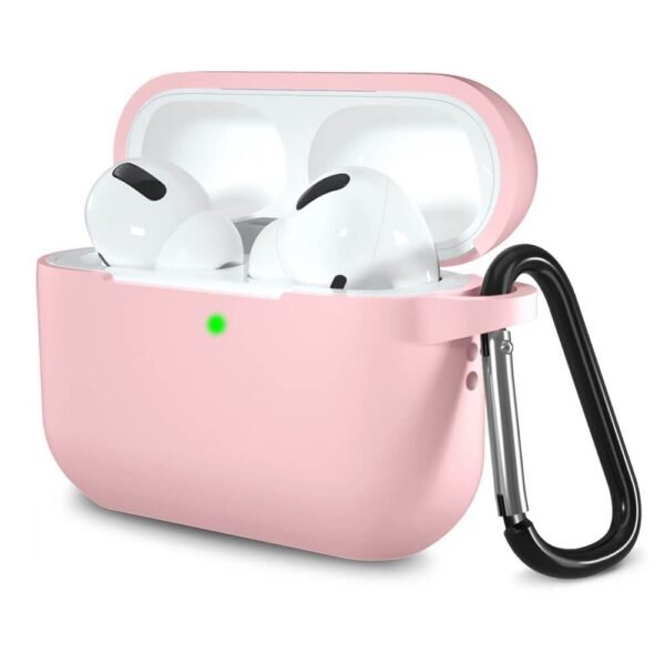 Силиконов калъф с карабинер за Apple Airpods Pro 2, AirPods Pro (розов) - Techsuit Silicone Case