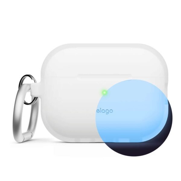 Силиконов калъф за AirPods Pro 2 - Elago AirPods Pro 2 Hang Silicone Case (бял-фосфор)