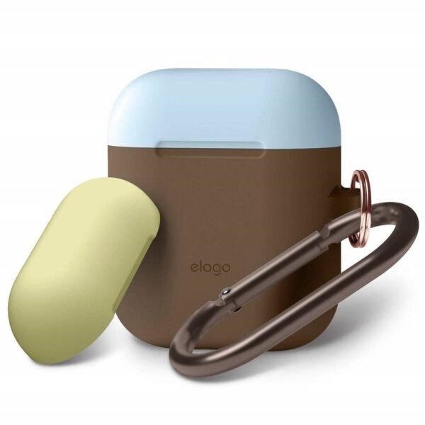 Силиконов калъф за Apple Airpods - Elago Duo Hang Silicone Case (кафяв)