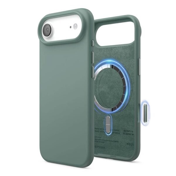 Силиконов (TPU) калъф с MagSafe за iPhone 17 Air - Elago Magnetic Soft Silicone Case (тъмнозелен)