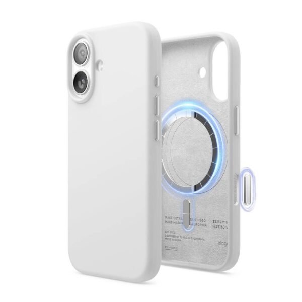 Силиконов (TPU) калъф с MagSafe за iPhone 17 - Elago Magnetic Soft Silicone Case (бял)