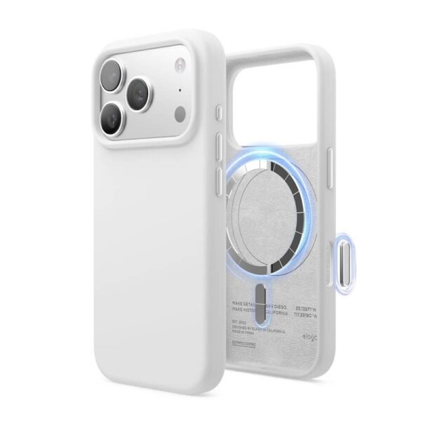 Силиконов (TPU) калъф с MagSafe за iPhone 17 Pro - Elago Magnetic Soft Silicone Case (бял)