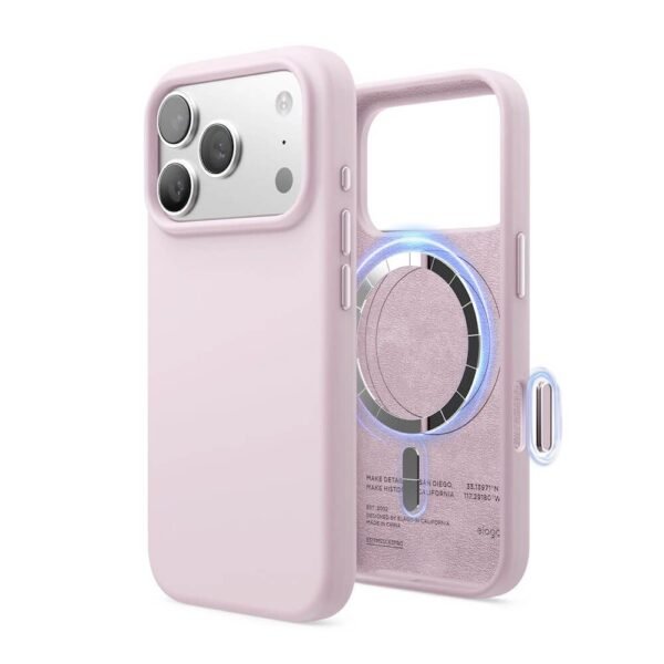 Силиконов (TPU) калъф с MagSafe за iPhone 17 Pro - Elago Magnetic Soft Silicone Case (светлорозов)
