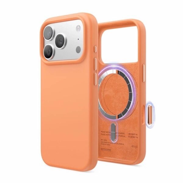 Силиконов (TPU) калъф с MagSafe за iPhone 17 Pro - Elago Magnetic Soft Silicone Case (оранжев)