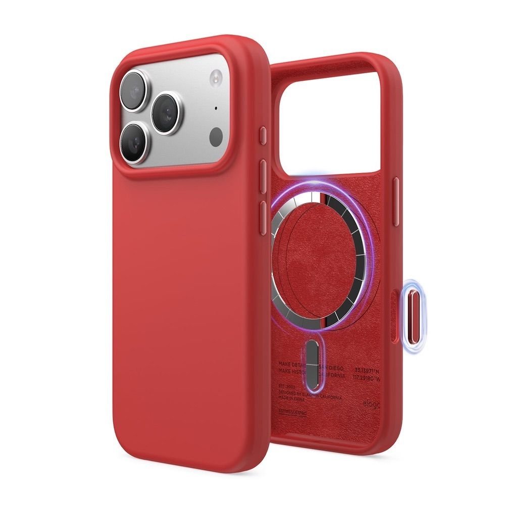 Силиконов (TPU) калъф с MagSafe за iPhone 17 Pro - Elago Magnetic Soft Silicone Case (червен)