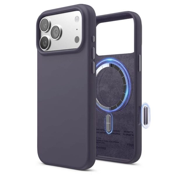Силиконов (TPU) калъф с MagSafe за iPhone 17 Pro Max - Elago Magnetic Soft Silicone Case (тъмнолилав)