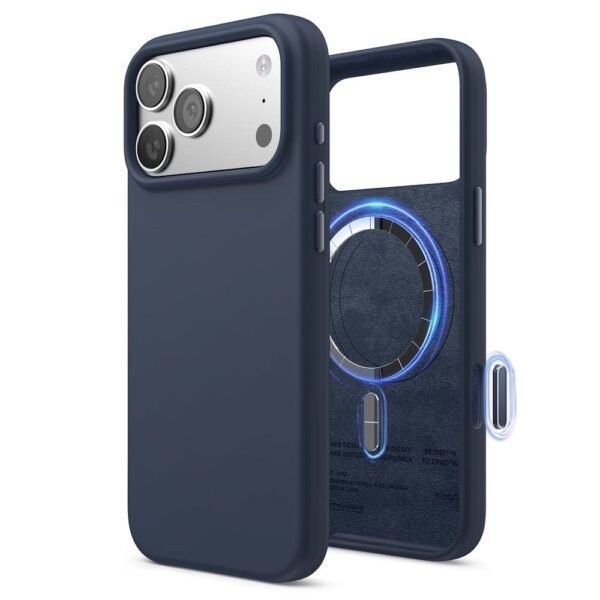Силиконов (TPU) калъф с MagSafe за iPhone 17 Pro Max - Elago Magnetic Soft Silicone Case (тъмносин)