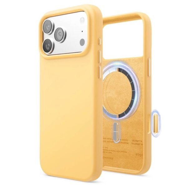 Силиконов (TPU) калъф с MagSafe за iPhone 17 Pro Max - Elago Magnetic Soft Silicone Case (тъмножълт)