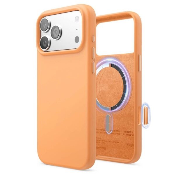 Силиконов (TPU) калъф с MagSafe за iPhone 17 Pro Max - Elago Magnetic Soft Silicone Case (оранжев)