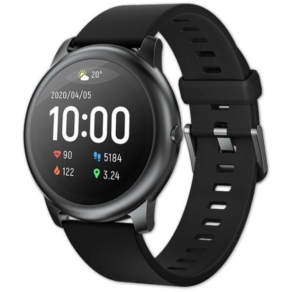 Смарт часовник с фунцция за измерване на пулса за iOS и Android - Haylou Solar LS05 Solar Smartwatch (черен)