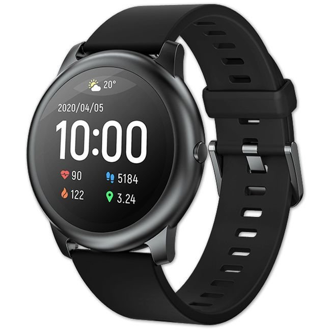 Смарт часовник с фунцция за измерване на пулса за iOS и Android - Haylou Solar LS05 Solar Smartwatch (черен)