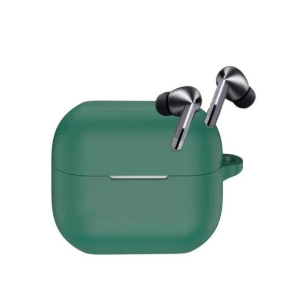 Тънък силиконов калъф с карабинер за Apple Airpods 4 (тъмнозелен) - Techsuit Silicone Case