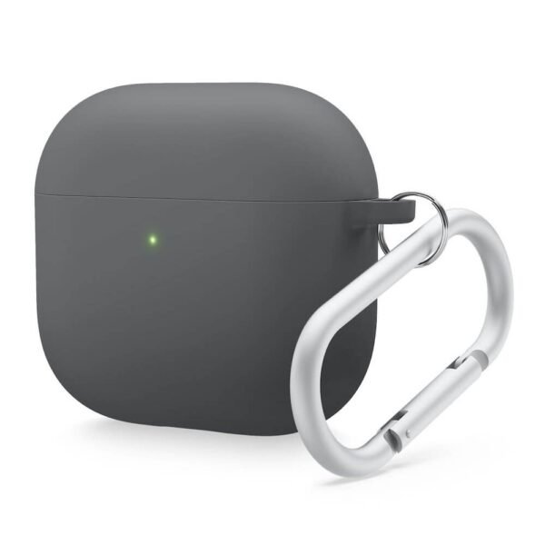 Твърд силиконов кейс с карабинер за Apple AirPods 4 - Elago AirPods 4 Liquid Hybrid Hang Case (черен)