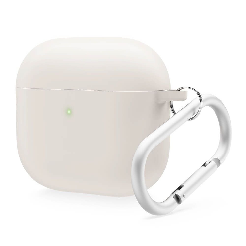 Твърд силиконов кейс с карабинер за Apple AirPods 4 - Elago AirPods 4 Liquid Hybrid Hang Case (бежов)