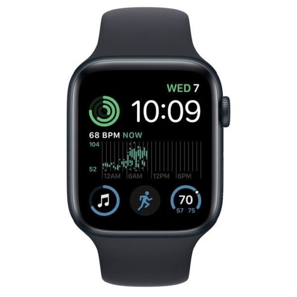 Умен часовник от Apple - Apple Watch SE2 Cellular, 44mm Midnight Aluminium Case with Midnight Sport Band
