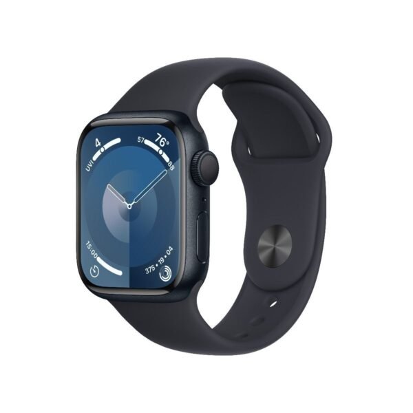 Умен часовник от Apple - Apple Watch Series 9 GPS, 45mm Midnight Aluminium Case with Midnight Sport Band S/M