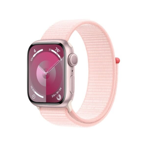 Умен часовник от Apple - Apple Watch Series 9 GPS, 45mm Pink Aluminium Case with Light Pink Sport Loop
