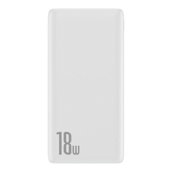 Външна батерия 18W с USB и USB-C изходи и с технология за бързо зареждане - Baseus Bipow 18W Power Bank PD+QC 10000mAh (PPDML-D02) (бял)