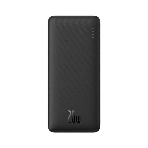 Външна батерия с 1xUSB-A и 1xUSB-C изходи с технология за бързо зареждане (черен) - Baseus Airpow Fast Charging Power Bank 20W 10000 mAh