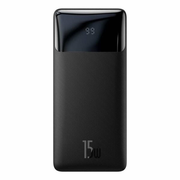 Външна батерия с два USB-A и един USB-C изходи и технология за бързо зареждане - Baseus Bipow Digital Display Power Bank 15W 10000mAh (PPDML-I01) (черен)