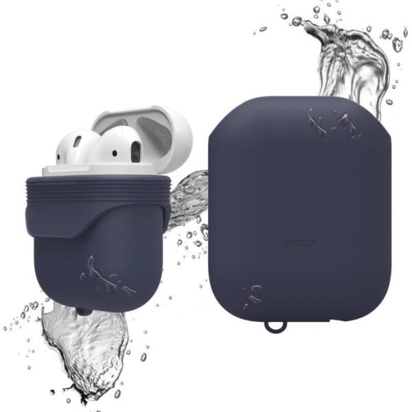Водоустойчив силиконов калъф за Apple Airpods - Elago Airpods Waterproof Case (тъмносин)