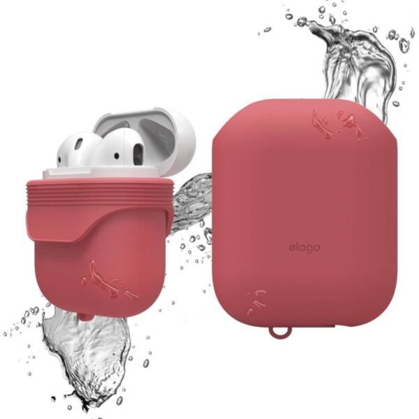 Водоустойчив силиконов калъф за Apple Airpods - Elago Airpods Waterproof Case (червен)
